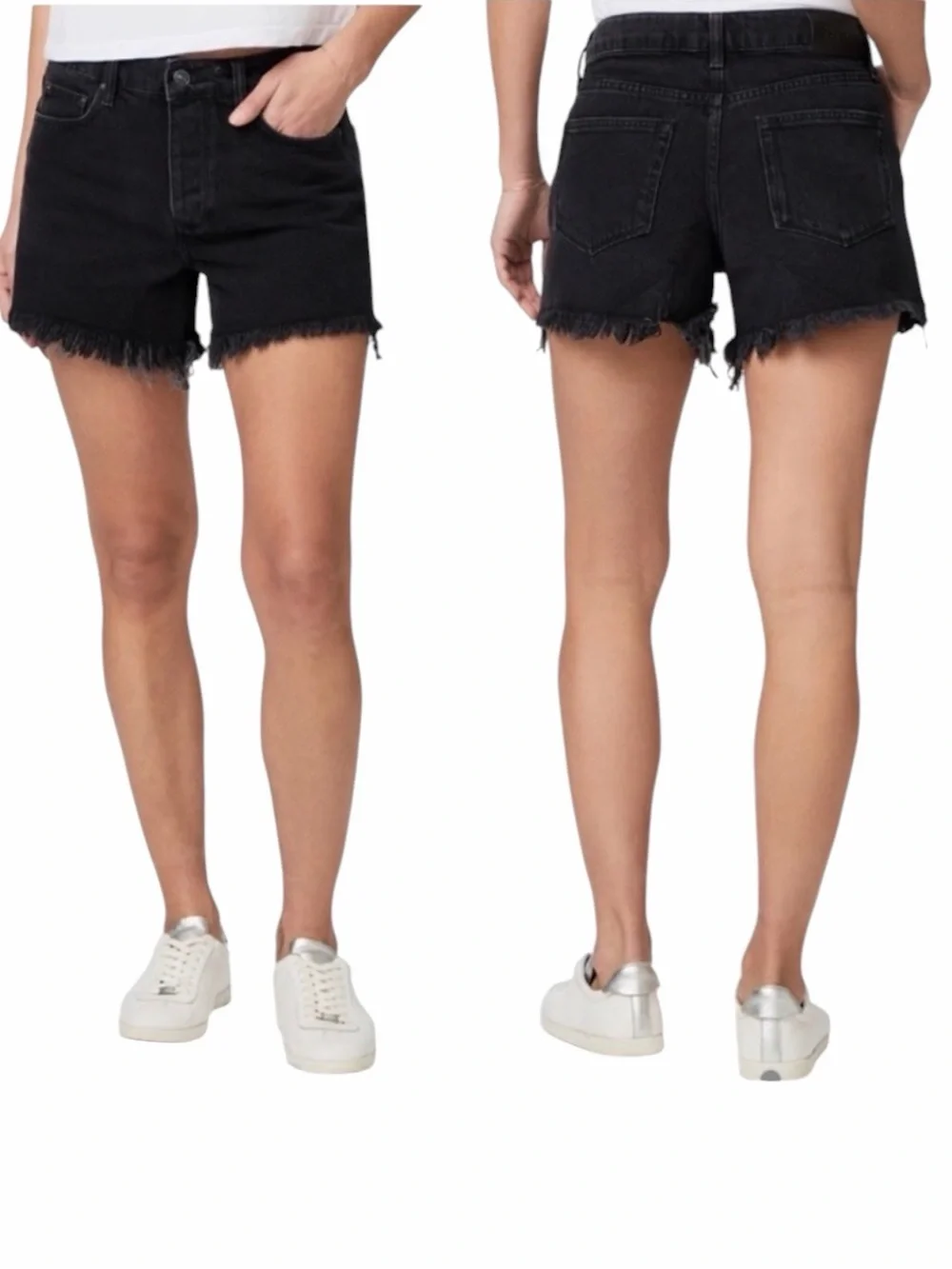 Paige Noella High Rise Cutoff Denim Shorts | Black Dove | Size 26